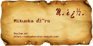 Mikuska Örs névjegykártya